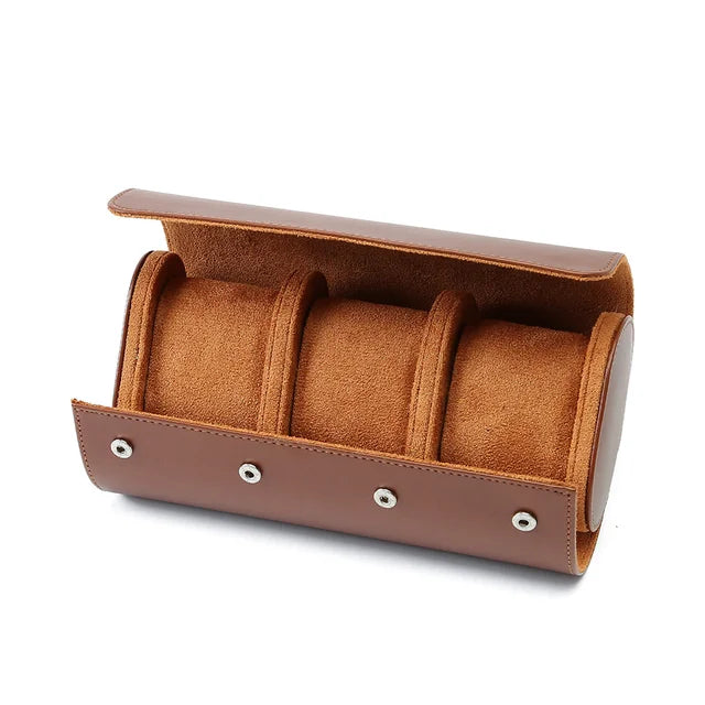 Triple Watch Leather Case - Brown | Valtieri